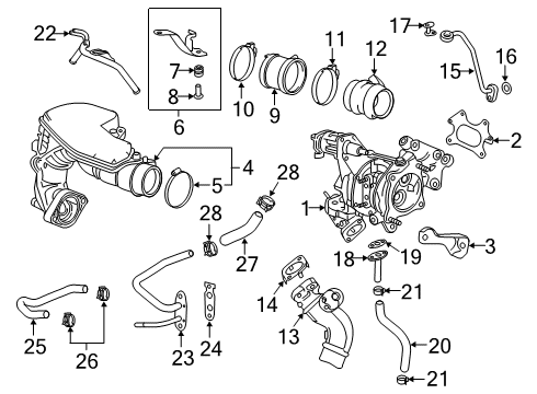 2018 Honda Accord Turbocharger Stay Assy., Turbocharger In. Pipe Diagram for 17264-6B2-A00