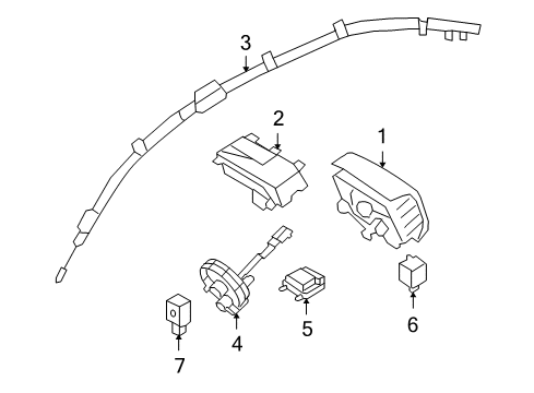 2014 Hyundai Genesis Air Bag Components Clock Spring Contact Assembly Diagram for 93490-3M500