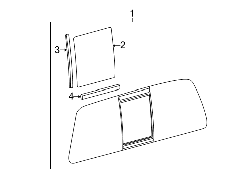 2016 Ford F-250 Super Duty Back Glass Back Glass Diagram for BC3Z-25422B30-B