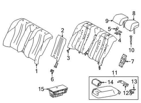 2021 Toyota Mirai Rear Seat Components Seat Back Heater Diagram for 87530-62060