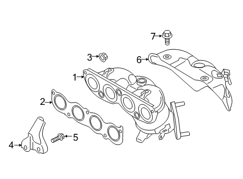 2019 Hyundai Elantra Exhaust Manifold Exhaust Manifold Catalytic Assembly Diagram for 28510-2EFA0