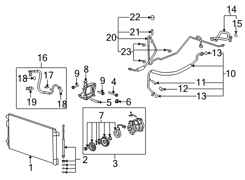 2011 Buick Enclave Air Conditioner Rear Suction Hose Diagram for 20821216