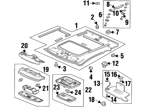1999 Acura CL Interior Trim - Roof Screw, Flat (5X20) Diagram for 90131-SP0-003