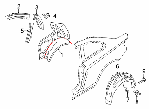 2019 BMW M2 Quarter Panel - Inner Structure COVER, WHEEL HOUSING, REAR L Diagram for 51718085259