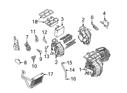 2007 Kia Sportage Air Conditioner Case-Heater LH Diagram for 971341F200