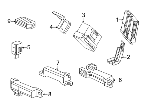 2014 Honda Odyssey Keyless Entry Components Control Unit Diagram for 38329-TK8-A11