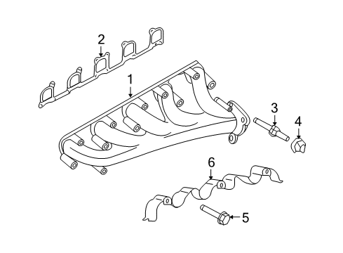 2006 Dodge Ram 1500 Exhaust Manifold Exhaust Manifold Diagram for 5037123AC
