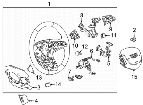 2022 Cadillac CT4 Steering Wheel & Trim Steering Wheel Diagram for 85136934