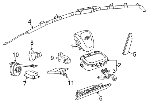 2014 Chevrolet Volt Air Bag Components Head Air Bag Diagram for 22929602