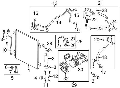 2013 Infiniti QX56 A/C Condenser, Compressor & Lines Bracket-Ambient Sensor Diagram for 27715-1LA0A