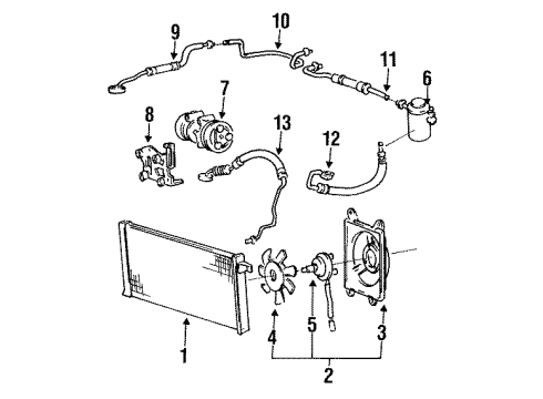 1994 Hyundai Excel A/C Compressor Tube-Liquid Diagram for 97761-24800