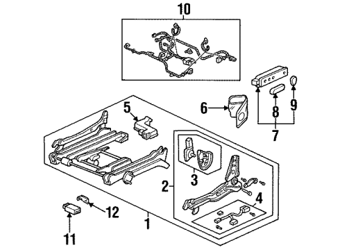 1998 Acura CL Power Seats Switch Assembly, Power Seat (Classy Gray) Diagram for 35950-SV1-L32ZF