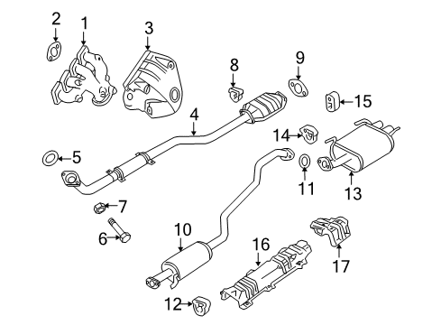 2004 Nissan Sentra Exhaust Manifold INSULATOR-Heat, Front Floor Diagram for 74753-4Z400