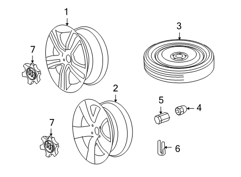 2009 Pontiac G8 Wheels, Covers & Trim Center Cap Diagram for 92203235