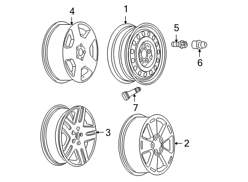 2007 Chevrolet Impala Wheels Wheel, Alloy Diagram for 9595802