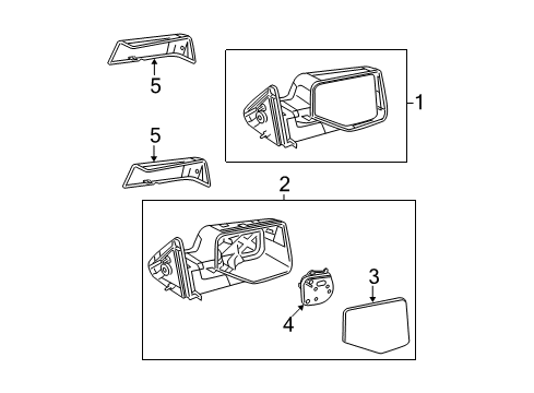 2008 Ford Ranger Mirrors Mirror Assembly Diagram for 8L5Z-17682-EA