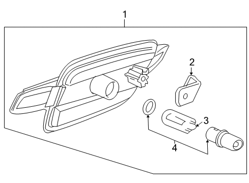 2008 Pontiac G8 Bulbs Lamp, Front Side Turn Signal Diagram for 92265045