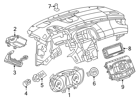 2011 Buick LaCrosse Ignition Lock Control Asm-Amplitude Modulation/Frequency Modulation Stereo & Audio Disc Diagram for 20843235