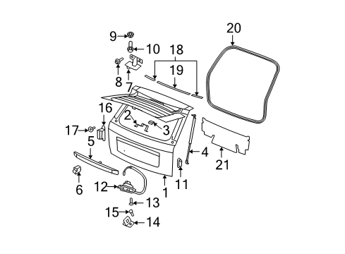 2010 Jeep Grand Cherokee Gate & Hardware Liftgate Latch Diagram for 4589131AG