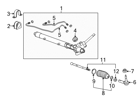 2014 Chevrolet Camaro P/S Pump & Hoses, Steering Gear & Linkage Inner Tie Rod Diagram for 92227430