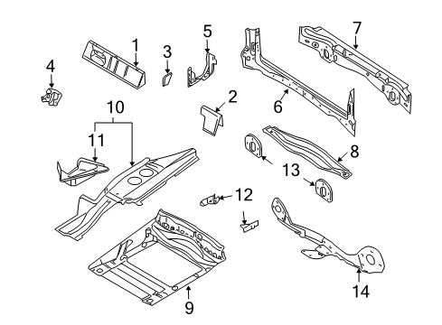 2002 BMW X5 Rear Body Reinforcement Towing Hinge Diagram for 51717019019