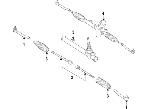 2019 Nissan Kicks Steering Column & Wheel, Steering Gear & Linkage Gear & Linkage-Steering Diagram for 48001-5RL0B