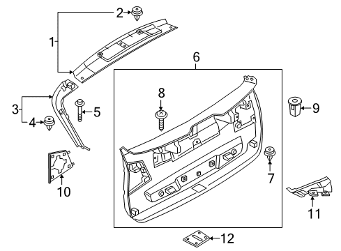 2021 BMW X1 Interior Trim - Lift Gate Button Diagram for 51497455851