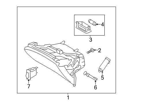 2015 Kia Soul Bulbs Glove Box Assembly Diagram for 84510B2100EQ