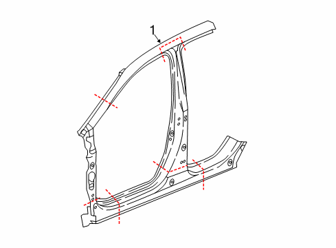 2021 Honda CR-V Aperture Panel Panel Set, L. FR. (Outer) Diagram for 04645-TLA-A00ZZ