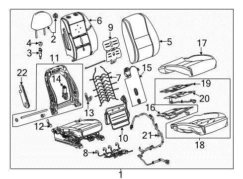 2019 Chevrolet Impala Passenger Seat Components Seat Cushion Pad Diagram for 84453407