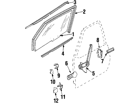 1984 Chevrolet Cavalier Front Door Escut-Window Switch Diagram for 20446114