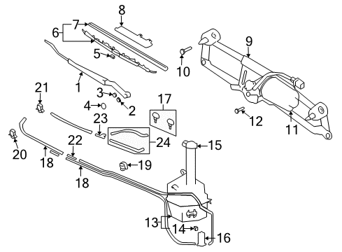 2007 Hyundai Tiburon Wiper & Washer Components Nut-Plange Diagram for 98248-2D000