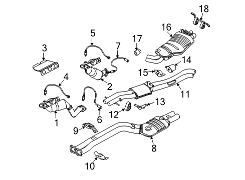 2004 BMW X3 Exhaust Components Rear Muffler Diagram for 18303403626