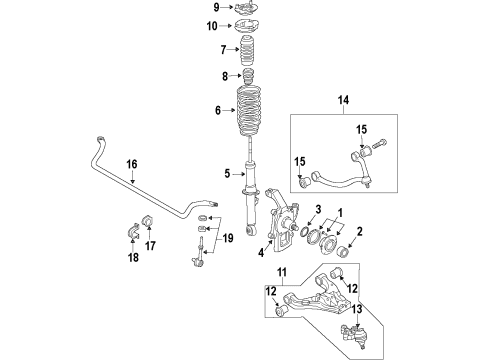 2007 Kia Sorento Front Suspension Components, Lower Control Arm, Upper Control Arm, Stabilizer Bar Shock Absorber Assembly Diagram for 546403E100