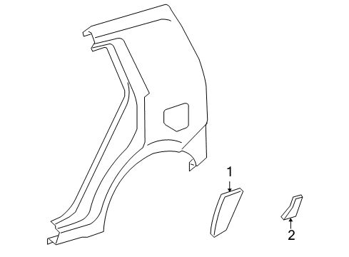 2013 Scion xB Exterior Trim - Quarter Panel Stone Deflector Diagram for 58748-12010