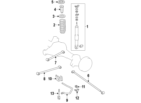 2015 Lexus GX460 Rear Suspension Components, Lower Control Arm, Upper Control Arm, Ride Control, Stabilizer Bar Rear Right Upper Control Arm Assembly Diagram for 48770-60010