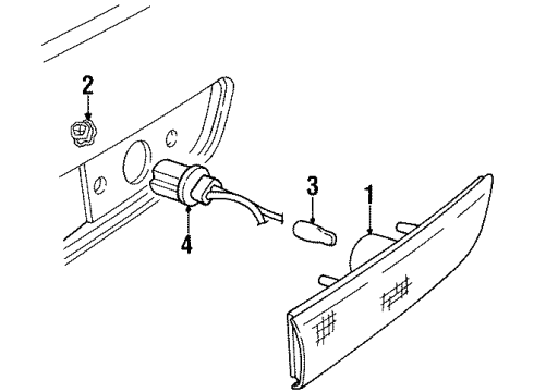 1997 Dodge Neon Bulbs Lamp-Front FASCIA Mounted S/MKR & REFL Diagram for 5303035