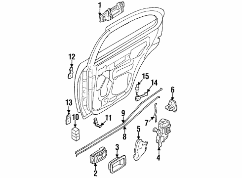 1997 Nissan Sentra Rear Door - Lock & Hardware MOULDING Assembly-Drip Rail Diagram for 828601M200