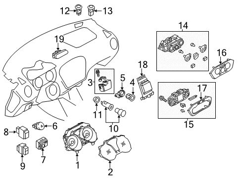 2017 Nissan Juke Ignition Lock Speedometer Assembly Diagram for 24820-4FT1C