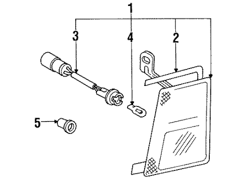 1992 Hyundai Scoupe Bulbs Strip-Reflex Reflector & Side Marker Lamp, LH Diagram for 92353-23050