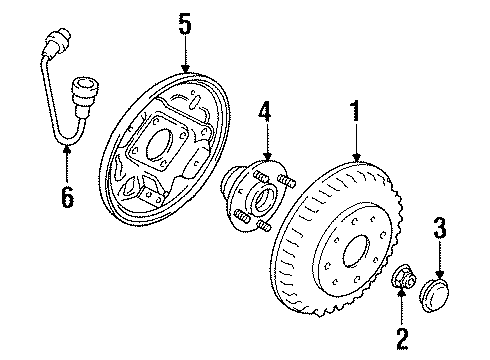 1996 Kia Sephia Brake Components Pad Set-Rear Diagram for 0K20H3323Z