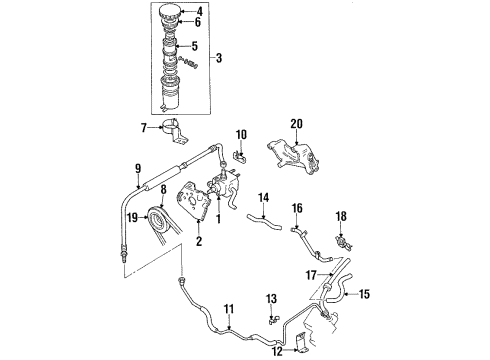 1996 Honda Passport Belts Pump Assy., Oil Power Steering Diagram for 8-97104-020-0