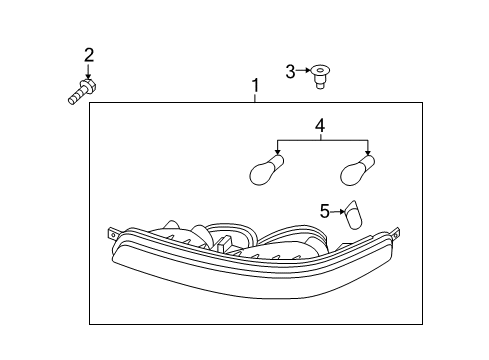 2005 Chevrolet Aveo Bulbs Lamp Asm, Front Turn Signal Diagram for 96540363