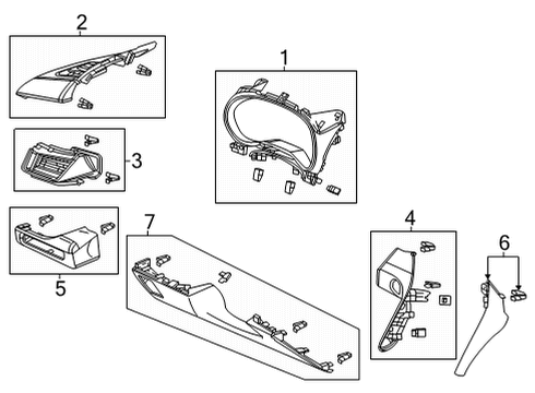 2021 Acura TLX Cluster & Switches, Instrument Panel Panel Assembly (Deep Black) Diagram for 77201-TGV-A34ZA