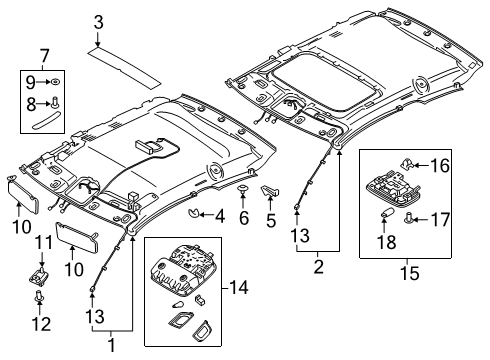 2019 Hyundai Veloster N Interior Trim - Roof Pad-Roof No.2 Diagram for 85306-J3000