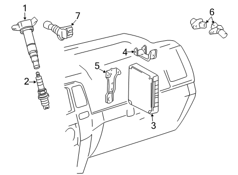 2009 Toyota FJ Cruiser Powertrain Control Spark Plug Diagram for 90919-01235