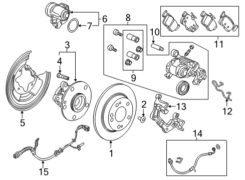 2021 Honda Civic Rear Brakes SET, RR- PAD Diagram for 43022-T20-A01