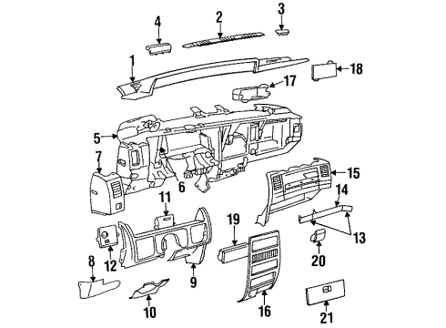 1995 Jeep Grand Cherokee Switches Switch, Pod, Headlamp/Rear Fog Lp./Headlamp Leveling (Left) Diagram for 56004959