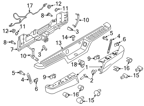 2015 Ford F-150 Parking Aid Reinforcement Mount Plate Diagram for FL3Z-17787-A