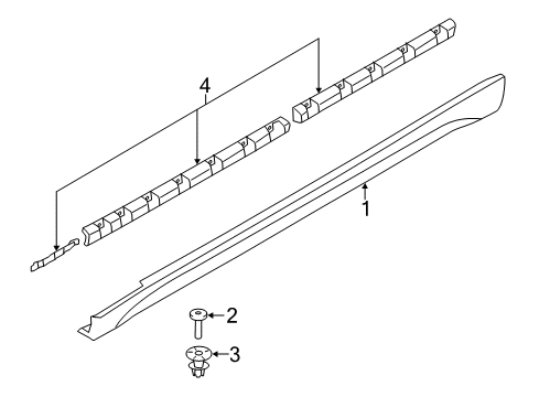 2014 BMW X1 Exterior Trim - Pillars, Rocker & Floor Door Sill Cover, Primed Left Diagram for 51778047543